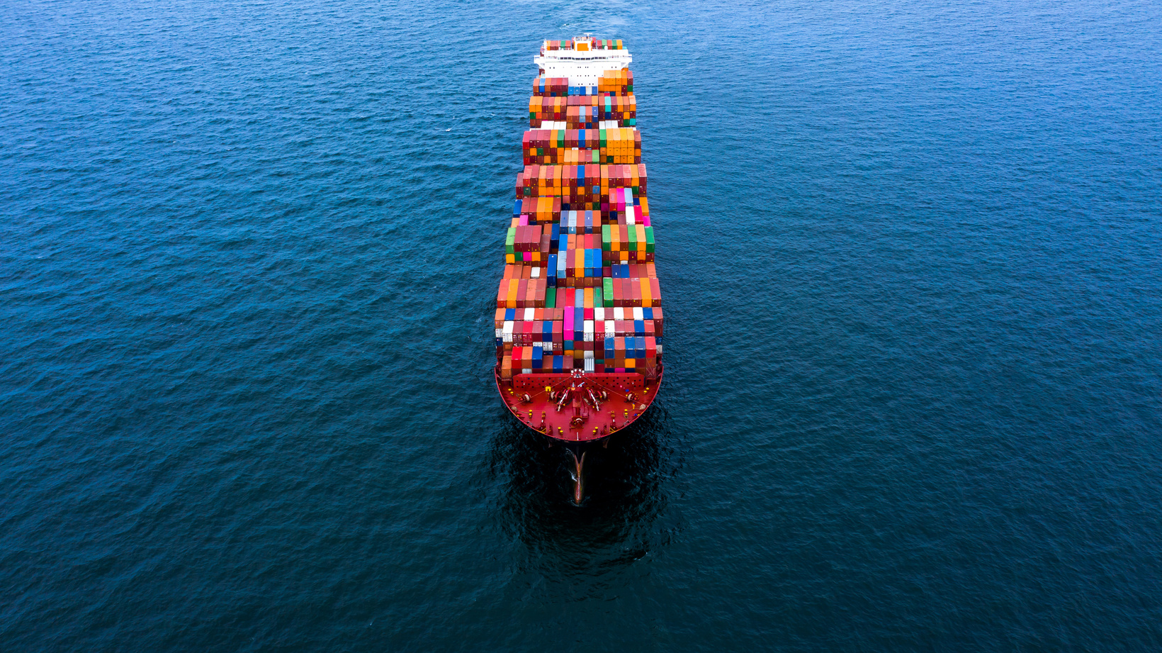 Container cargo ship import export global business worldwide logistic and transportation, Container ship supply chain crisis, logistic crisis, Aerial view container cargo vessel boat freight ship.